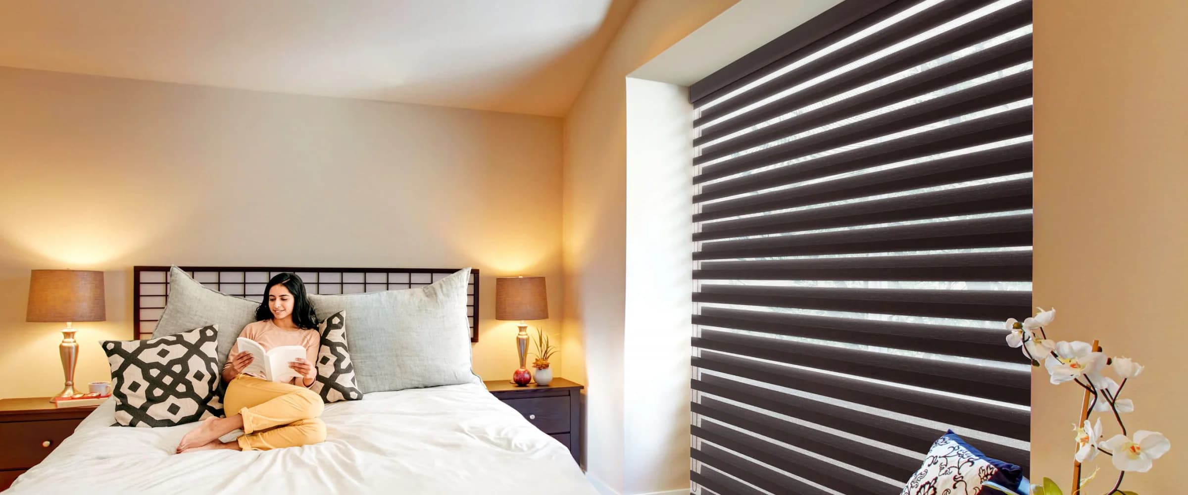 PerfectSheer shades balancing privacy and light in a bedroom